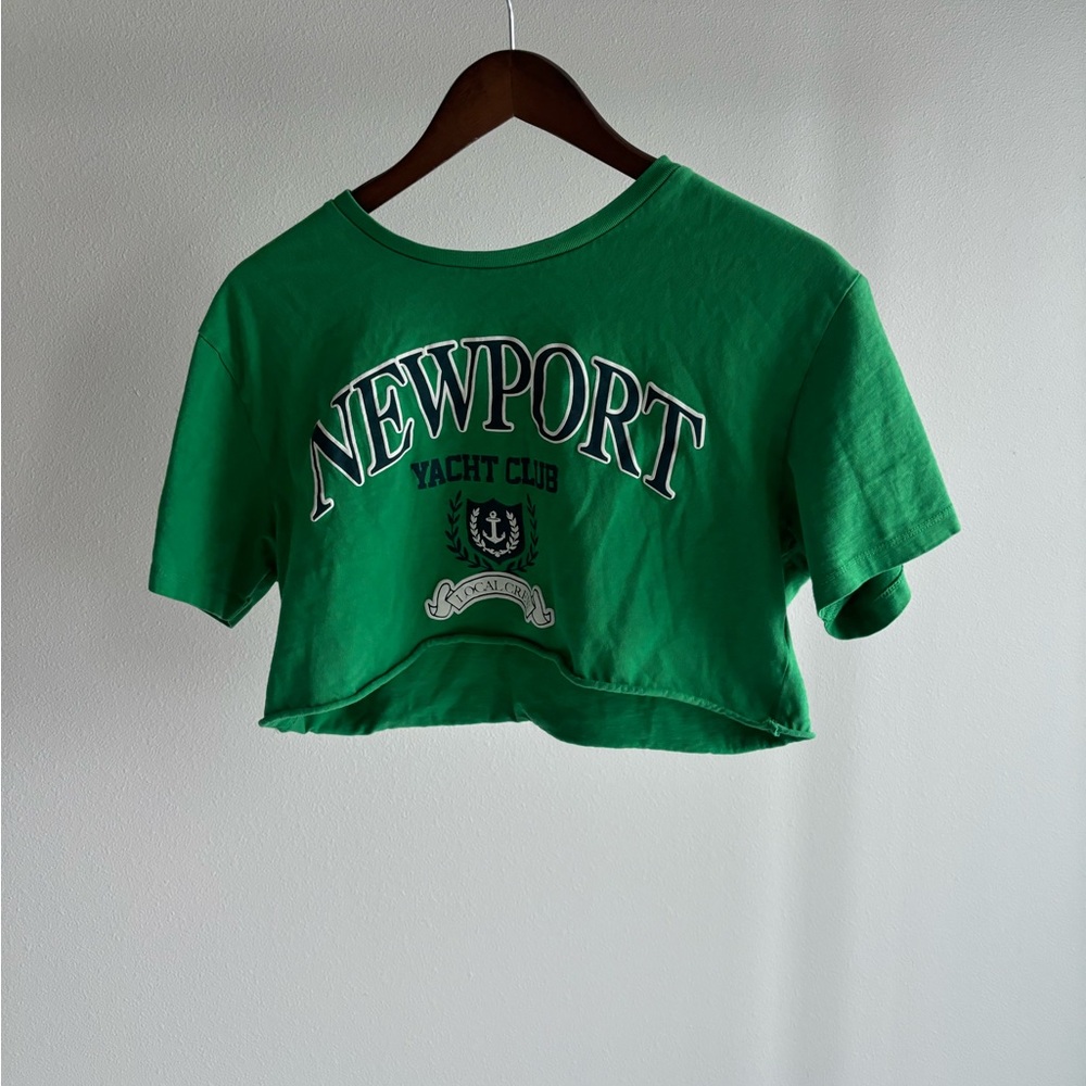 Garage Green Crop T-Shirt Short Sleeve